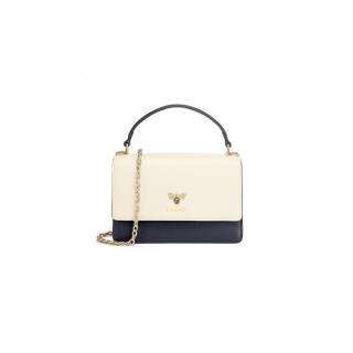 COOGI Cow Leather Handbag Medium Women's Dark Blue/Light Blue/Pink