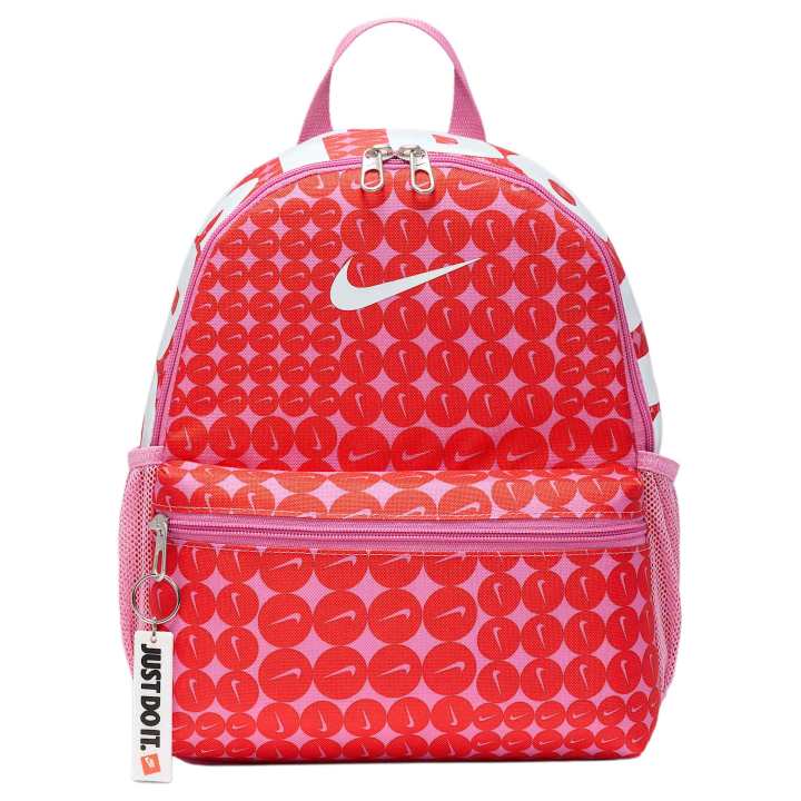 Nike Nike Brasilia Polyester Backpack Mini Kids' Magic Flamingo With Leather & Cant Red & White