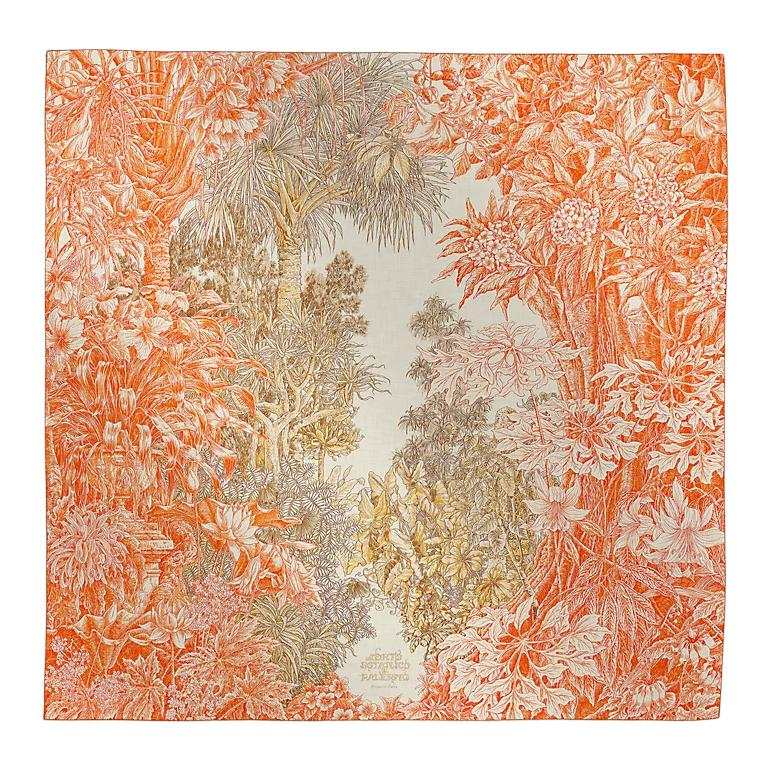 HERMES HERMES Silk Shawls Women's Orange