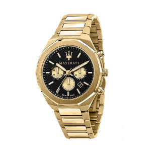 Maserati Windrunner 3 Eye Chronograph Collection Wrist Watches Quartz Movement Stainless Steel Strap Black Dial