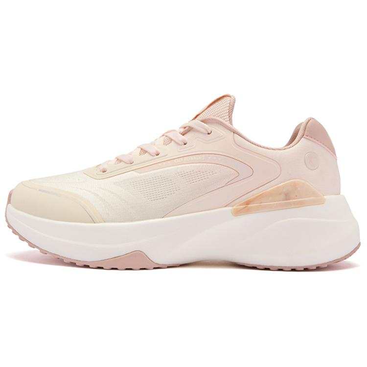 QIAODAN Cushioning Breathable Rebound Low top Sprint Running Shoes Women's Beige Pink