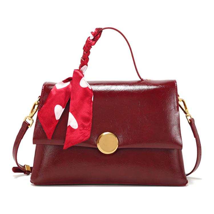 PAYOT Microfiber Synthetic Leather Shoulder Bag, Crossbody Bag, Handbag Regular Women's Burgundy