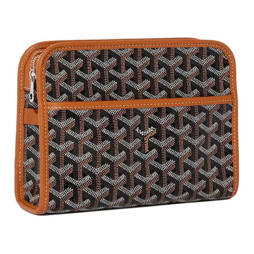 GOYARD JOUVENCE Calfskin Toiletry Bag Small Unisex Black & Brown
