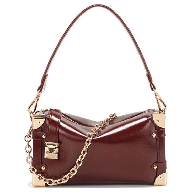 PAYOT Microfiber Synthetic Leather Shoulder Bag, Crossbody Bag, Handbag Regular Women's Burgundy/Black/Brown