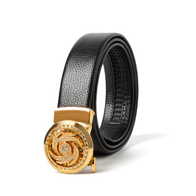 BAIJUAN Alloy Cow Leather Belts Men's 3.5cm
