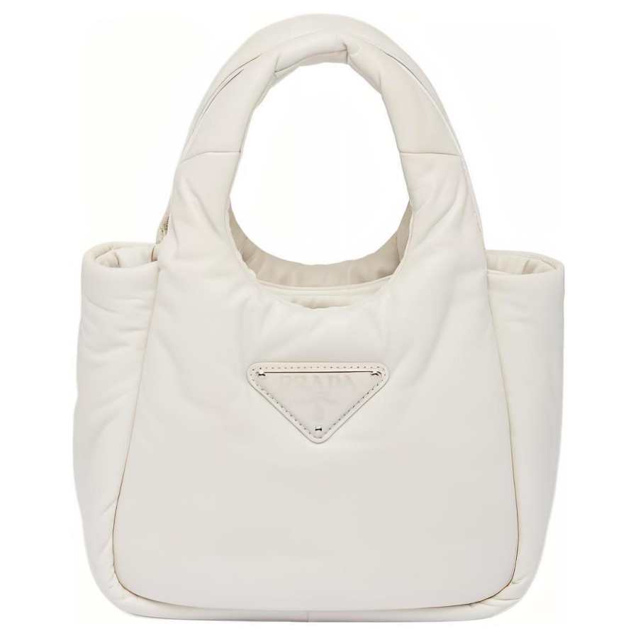 PRADA PRADA Soft Sheepskin Leather Handbag Mini Women's White