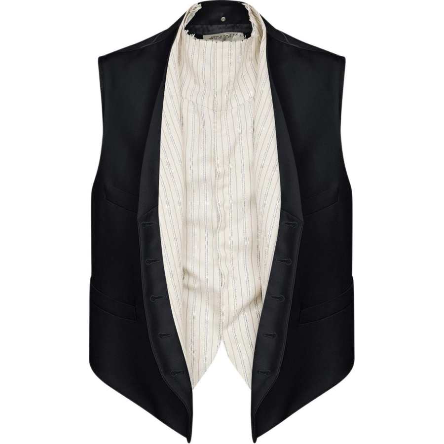 Maison Margiela striped-panel waistcoat