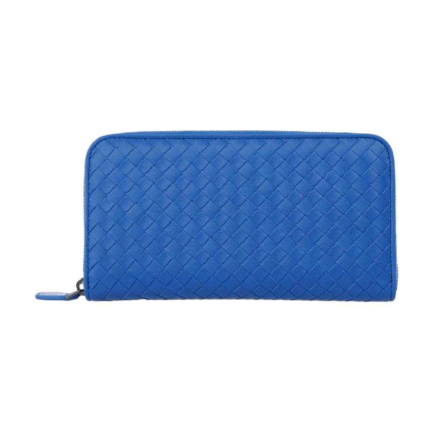 Bottega Veneta Sheepskin Wallet Women's Blue