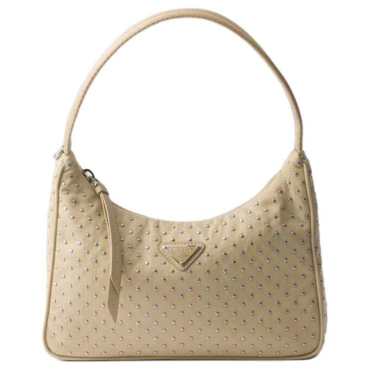 PRADA Recycled Nylon Handbag Mini Women's Desert Yellow