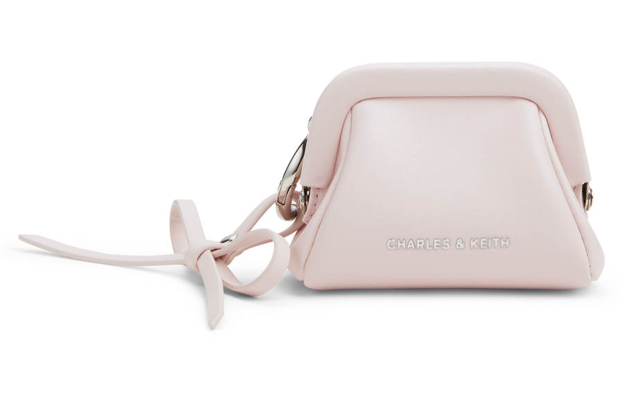 CHARLES&KEITH Charles & Keith Pu Clutch Extra Mini Women's Soft Pink Light Pink/Meringue White