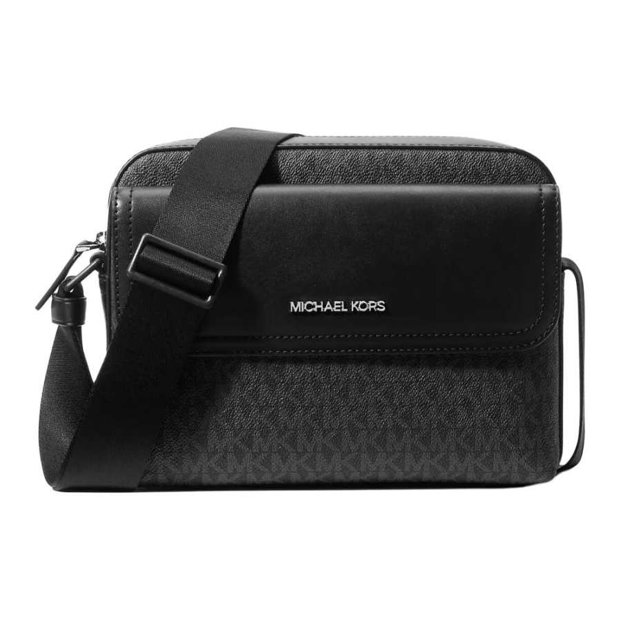 MICHAEL KORS MK Cooper Coated Canvas Camera Bag, Shoulder Bag, Crossbody Bag Medium Men's Black