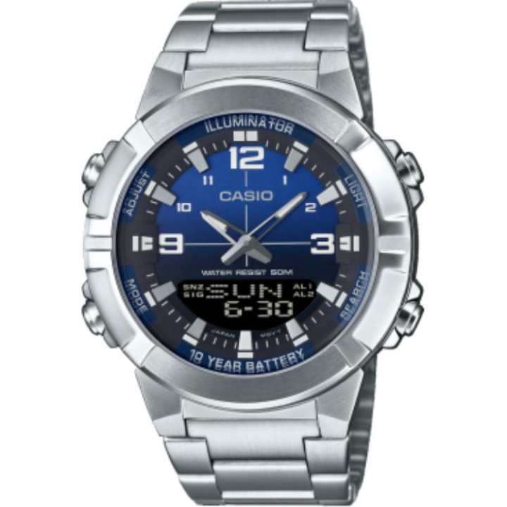 CASIO CASIO Quartz Movement Stainless Steel Strap Watch Unisex Blue Dial