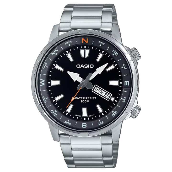 CASIO CASIO Quartz Movement Stainless Steel Strap Watch Men's Watches Black Dial