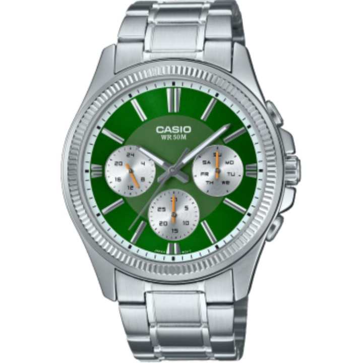 CASIO CASIO Quartz Movement Stainless Steel Strap Watch Unisex Green Dial