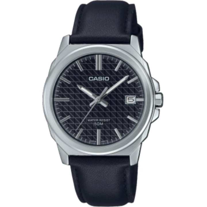 CASIO CASIO Quartz Movement Genuine Leather Strap Watch Unisex Black Dial
