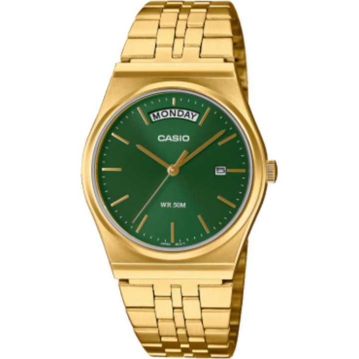 CASIO CASIO Quartz Movement Stainless Steel Strap Watch Unisex Green Dial