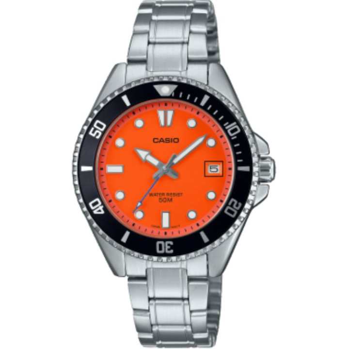 CASIO CASIO STANDARD 50 Meters Waterproof Quartz Movement Watch Unisex Orange Watch Dial