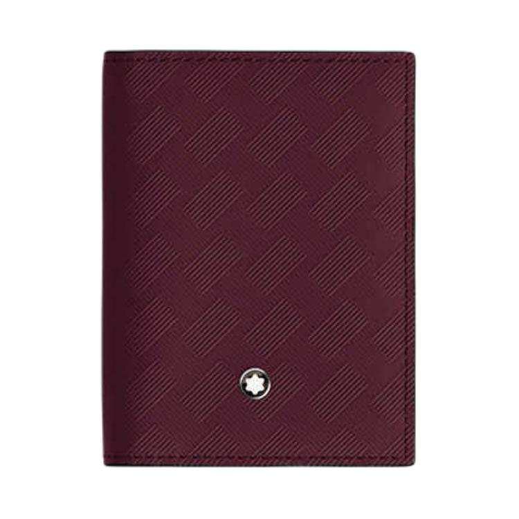 MONTBLANC Cow Leather Card Holder Unisex Bordeaux Red