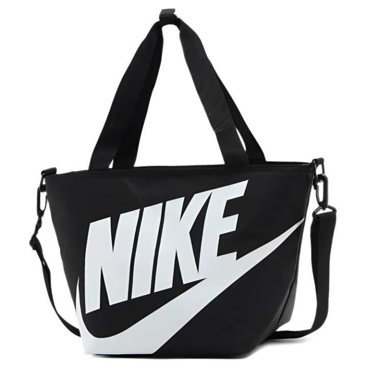 Nike Nike Polyester Lunch Bag, Crossbody Bag Regular Unisex Black & White