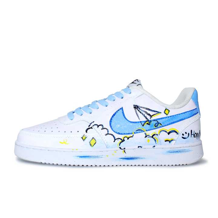 Nike Nike Court Vision Skateboard Shoes Men's Low Top Blue Black Yellow