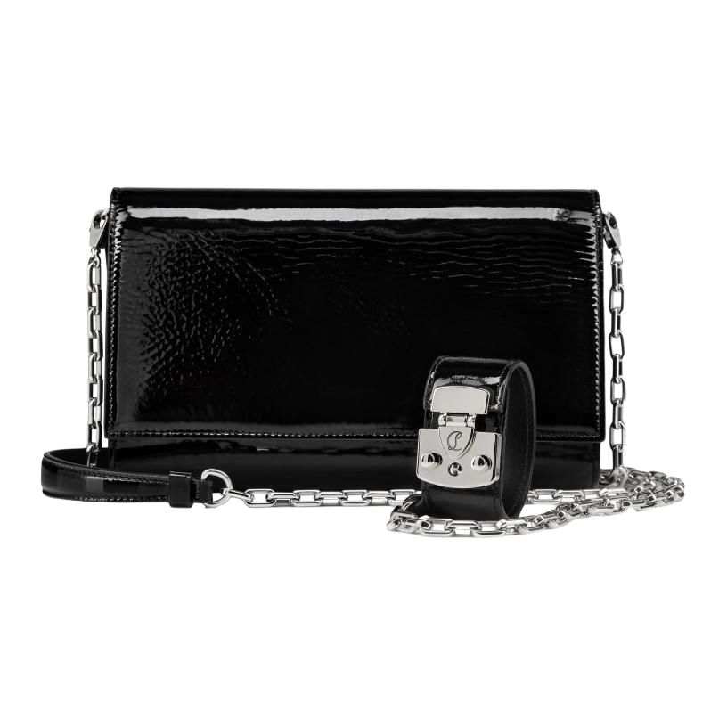 Christian Louboutin CL LUBOTING Patent Leather Clutch Women's Black