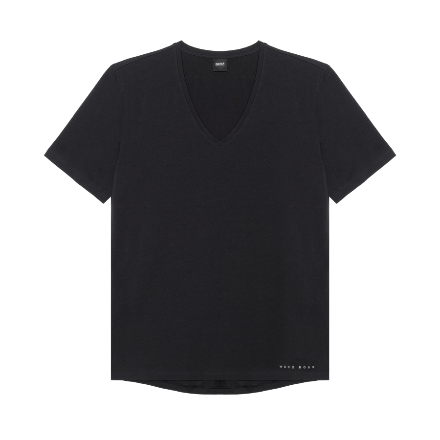 HUGO BOSS T Shirts Men's Black V Neck Moderate Straight Fit