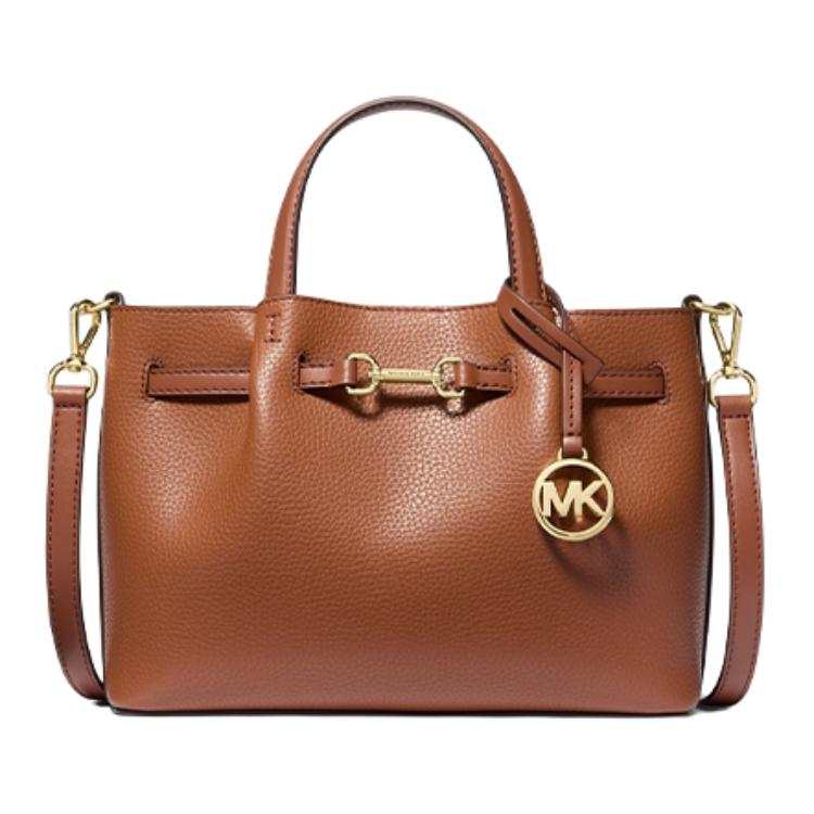 MICHAEL KORS Carson Cow Leather Handbag Small Women's Brown