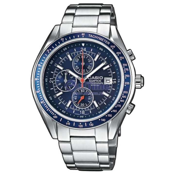 CASIO CASIO EDIFICE 100m Waterproof Quartz Movement Steel Strap Watch Men's Watches Blue Dial