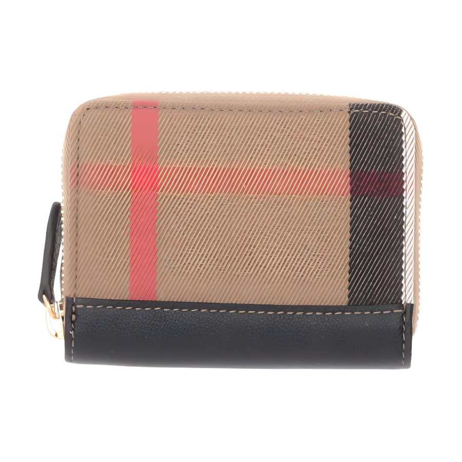 Burberry Fabric With Leather Trim Wallet Women's Brown & Multicolor