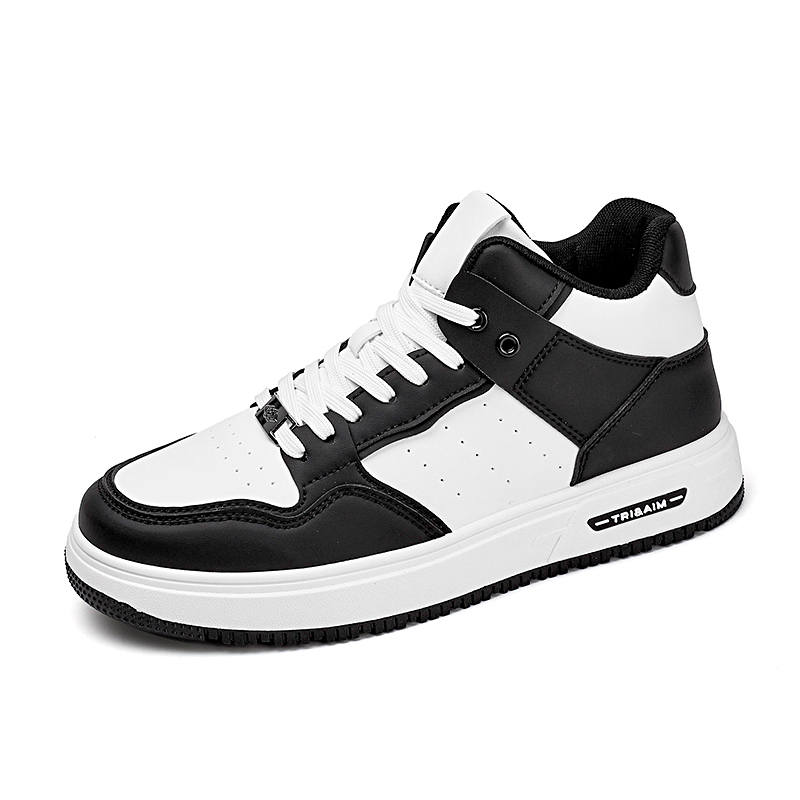 TONYBEAR High top Skateboard Shoes Men's White Black