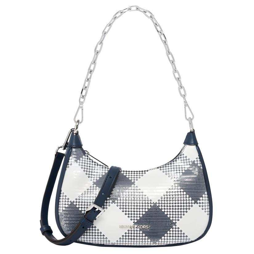 MICHAEL KORS Artificial Leather Shoulder Bag, Crossbody Bag, Handbag Medium Women's Marine Blue & White