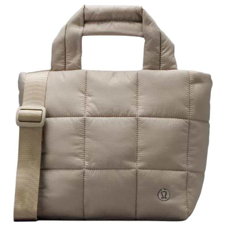 Lululemon Quilted Polyurethane Crossbody Handbag Women's Light Coffee