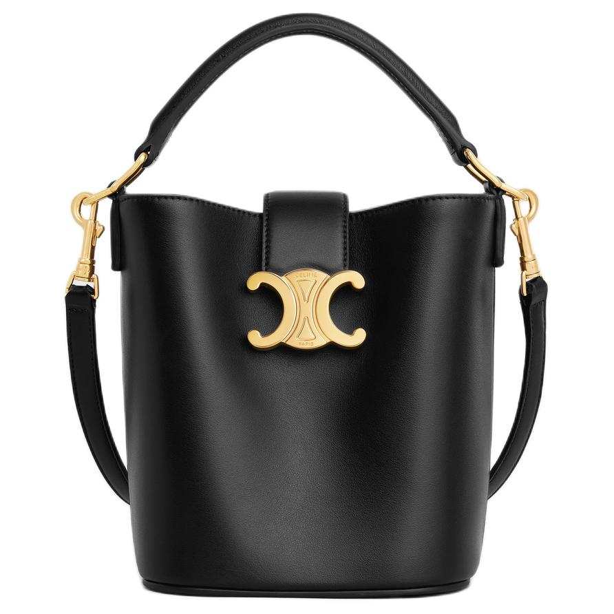 CELINE Louise Cow Leather Crossbody Handbag Mini Women's Black