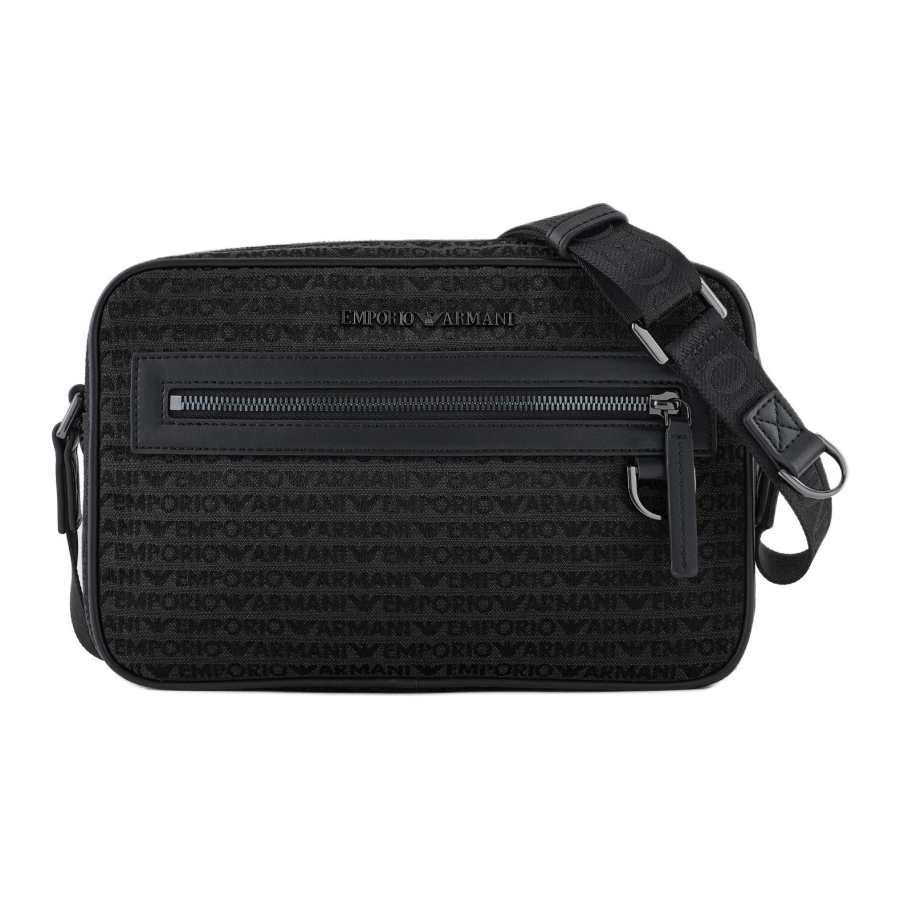 EMPORIO ARMANI Cotton Shoulder Bag Men's Black