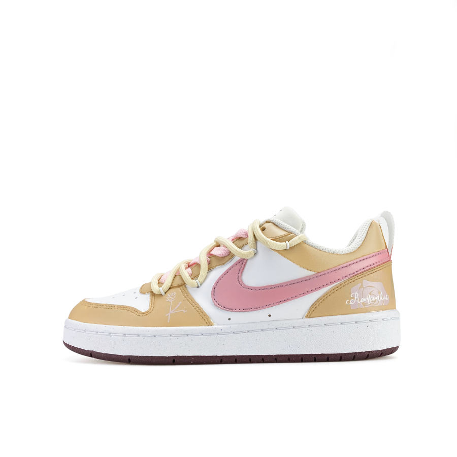 Nike Nike Court Borough Slip Resistant Abrasion Resistant Low top Kids' Skateboarding Shoes Pink Brown Teenagers