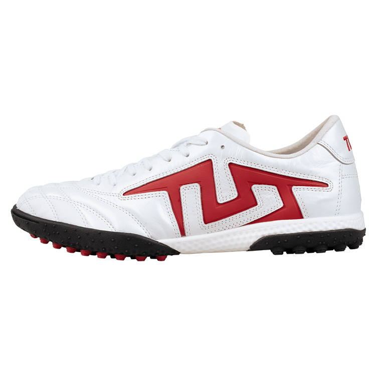 TLSS. TF Turf Artificial Turf Cushioning Abrasion Resistant Anti Twist Soccer Shoes Men's White Red