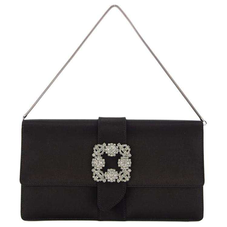 MANOLO BLAHNIK Viscose Clutch Women's Black