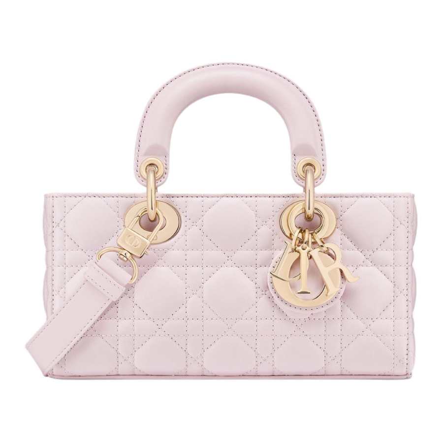 DIOR Lady D Joy Sheepskin Handbag, One Shoulder Handbag Small Women's Rose Red
