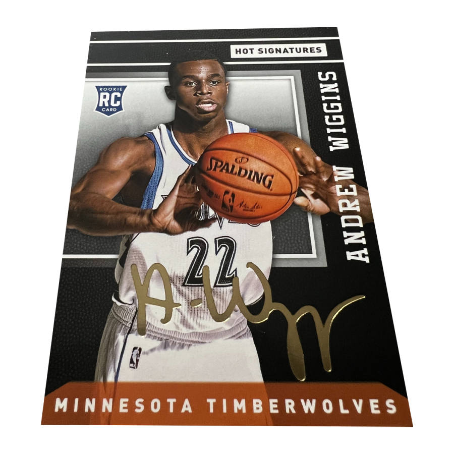PANINI 2024 Basketball NBA Hoops Timberwolves, Andrew Wiggins, The Mouth, Gold Pen Signature Sports Cards