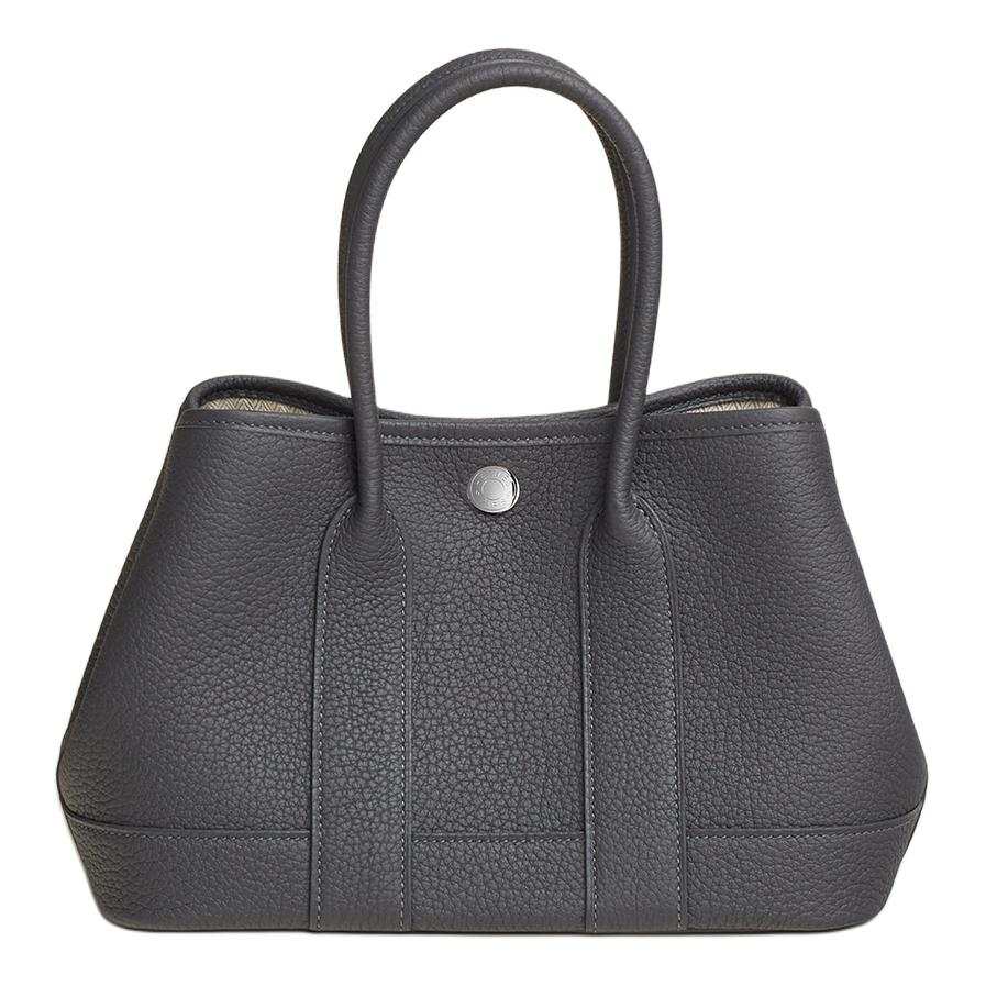 HERMES Neo Garden H Viking Canvas With Negonda Calfskin Handbag Mini Women's 85 Ardoise Slate Gray