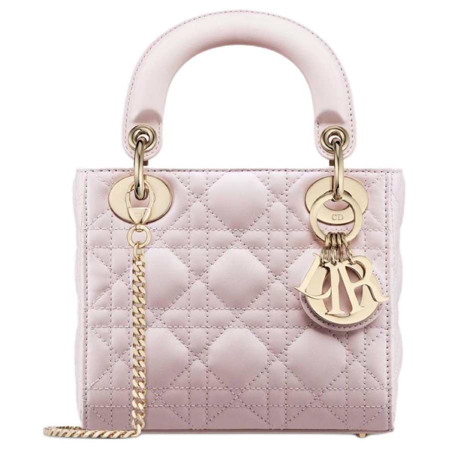DIOR Lady Dior Sheepskin Handbag, Shoulder Bag, Crossbody Bag, Handbag Mini Women's Pink