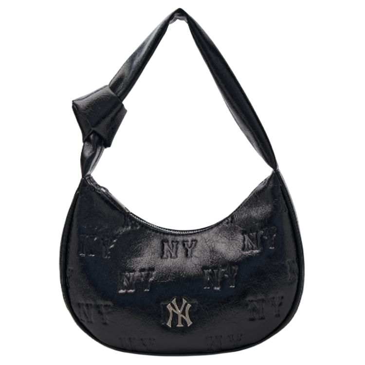 MLB MONOGRAM New York Yankees Synthetic Leather Hobo Bag, Handbag Women's Black