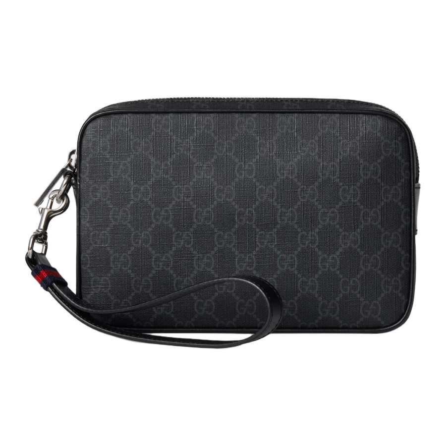 GUCCI GG Supreme Canvas Clutch Men's Black