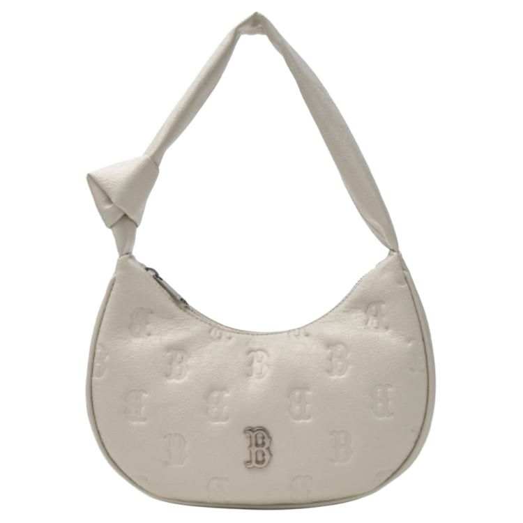 MLB MONOGRAM New York Yankees Synthetic Leather Hobo Bag, Handbag Women's Ecru