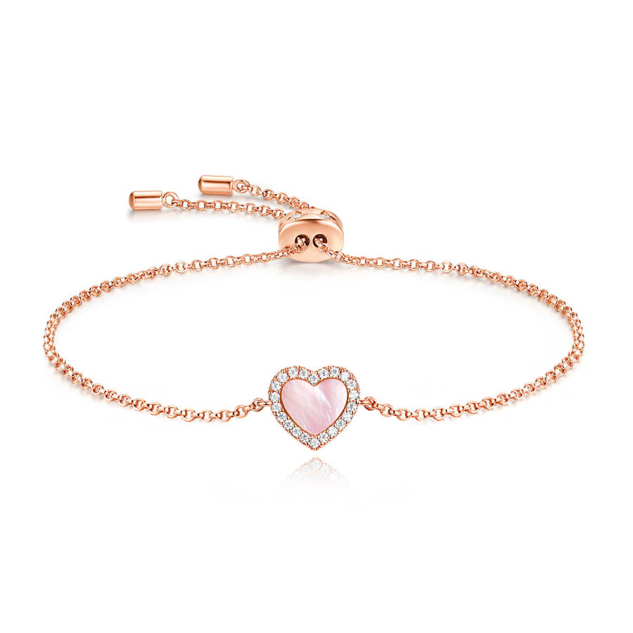 Apm Monaco VALENTINE Synthetic Cubic Zirconia Alloy, 18K Gold Plated Bracelets Women's Pink