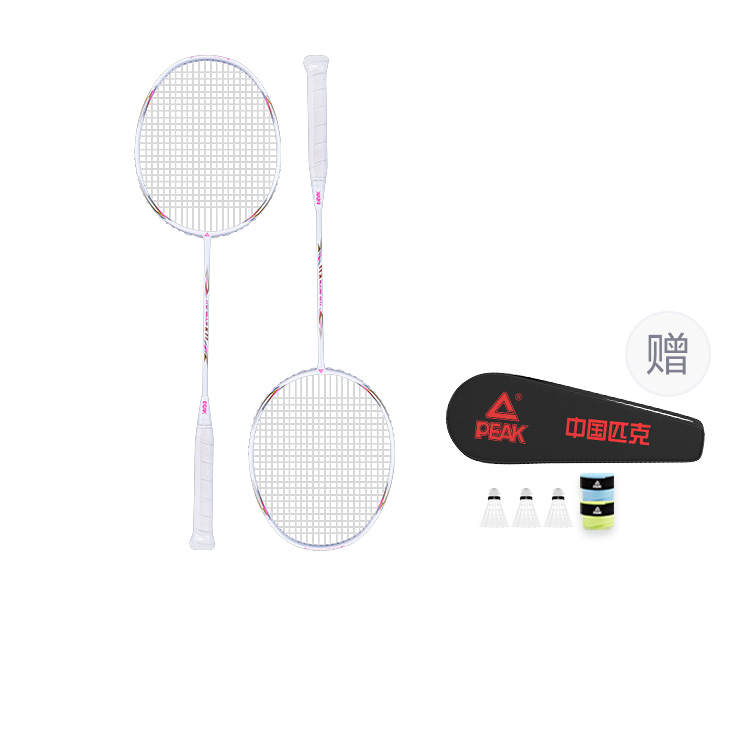PEAK Full Carbon Badminton Rackets Control Type All around Defense Entry level Unisex 4U/G5 Rose Red