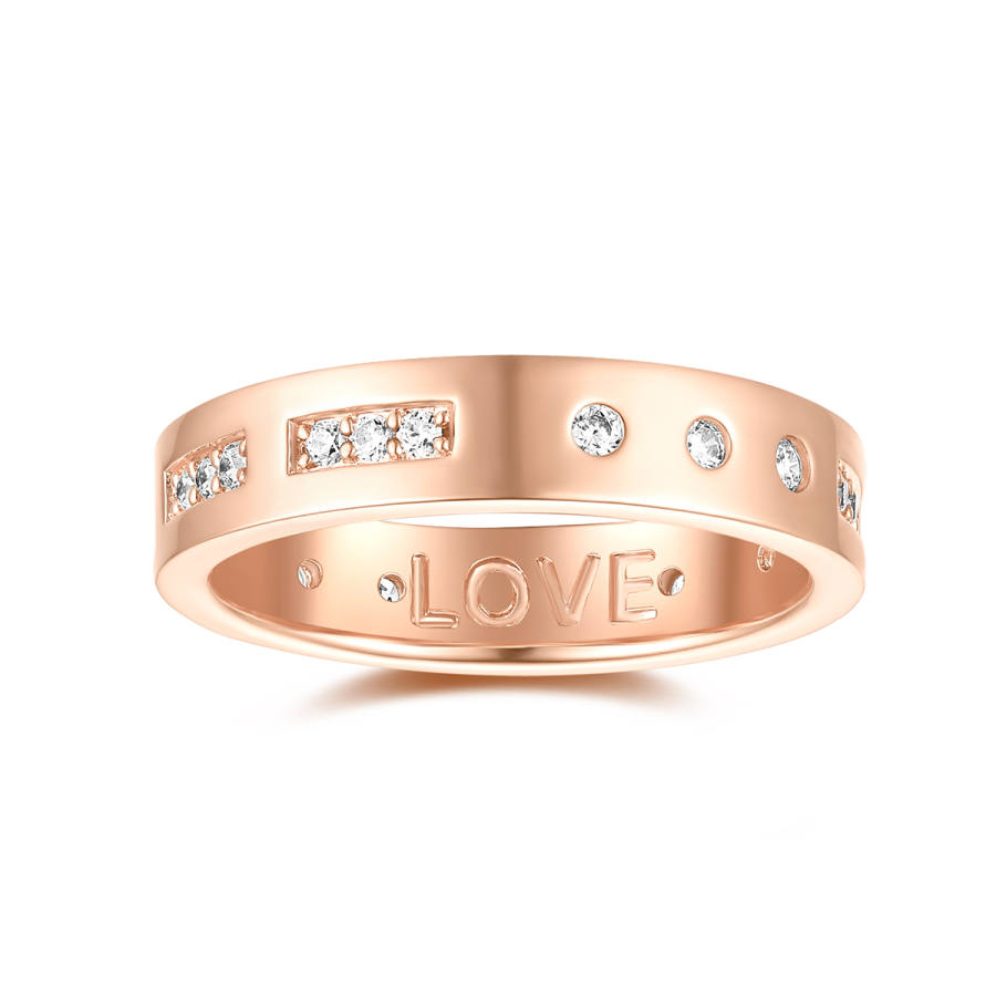 Apm Monaco Apm Monaco MORSE CODE Alloy Rings Unisex Rose Gold