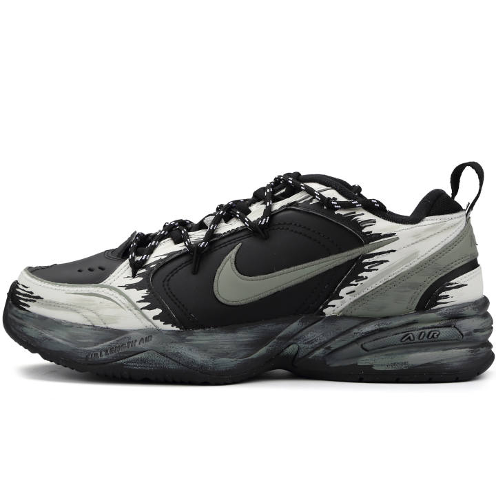 Nike Nike Air Monarch 4 Slip Resistant Abrasion Resistant Low top Chunky Sneakers Unisex Black Green