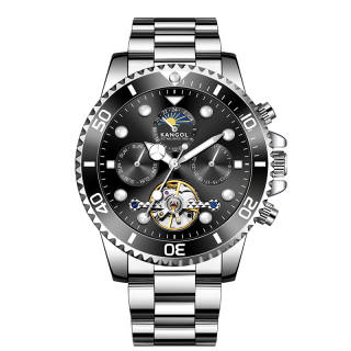 KANGOL Automatic Mechanical Movement Stainless Steel Watchband Watch Men's Watches Black Dial