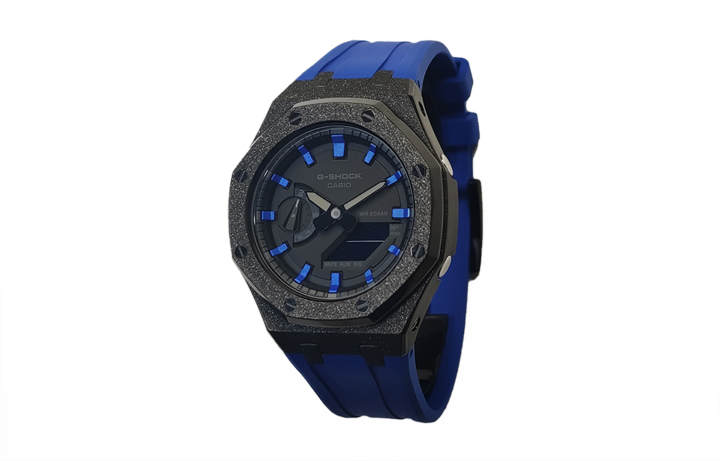 CASIO CASIO Custom Collection Electronic Movement Fluoroelastomer Strap Watch Men's Watches Black Dial